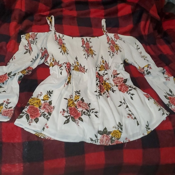 torrid Tops - Torrid Smocked Cold Shoulder Top